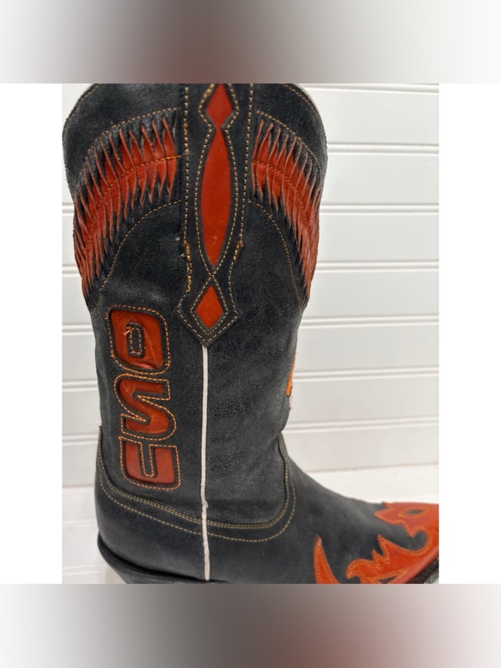 CORRAL Oklahoma State Cowboys OSU University Black Cowboy Boots Womens Size 7 M - Picture 3 of 12